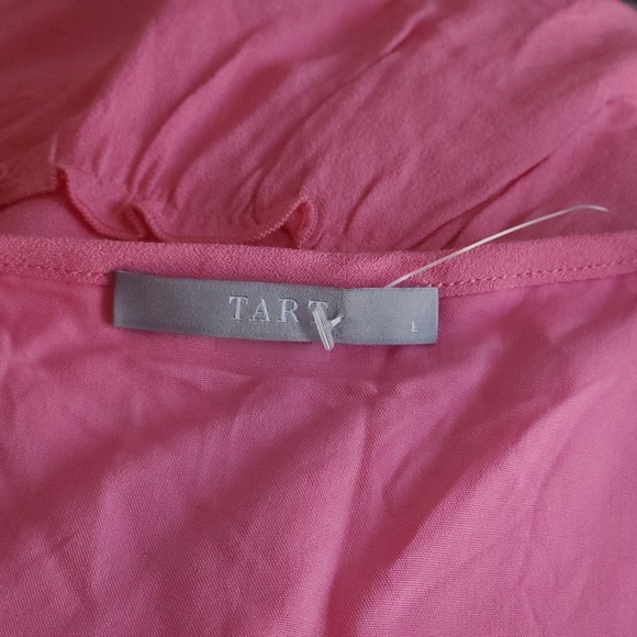 TART Eli Flutter Sleeve Tiered Dress Chateau Rose Pink Large $194 - Picture 10 of 12